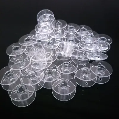 Hot sell 30pc Sewing Bobbins Spool Transparent Plastic Empty Bobbins For Brother Sewing Machine