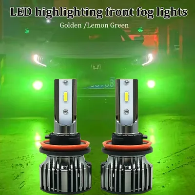 2x 3570 60W LED H4 Lemon Green Fog Light Bulb H8 H11 H7 9005 9006 Lemon Yellow Car Headlight Driving