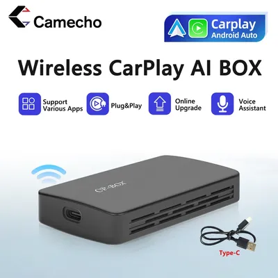 Camecho Wireless CarPlay Android Auto USB Mini Dongle Ai Box Wired to Wireless CarPlay Wireless