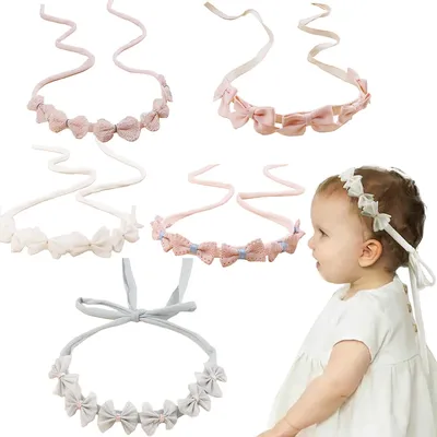 1pcs Pink White Bow Butterfly Baby Girl Lovely Cute New Design Hairbands Handmade For Birthday Or