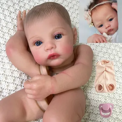 17 Inches Preemie Newborn Reborn Meadow 3D Painted Kit Visible Veins Baby Doll Mold With Eyelashes