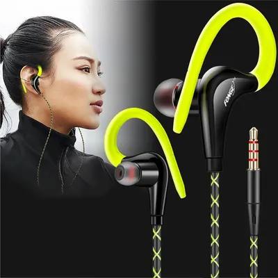 Earphones 3.5mm Sport Earphone Super Stereo Headsets Sweatproof Running Headset With Mic Ear Hook