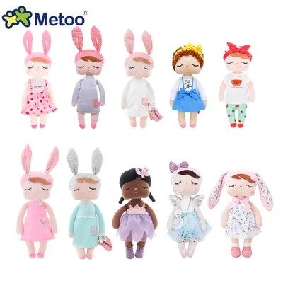 Original Metoo Doll Full Series Angela Stuffed Doll Curls Angel Fruits Dress Up Wedding Plush Toys
