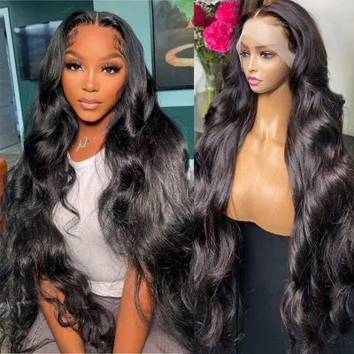 250 Density 40 Inch 13x6 Hd Body Wave Lace Frontal Wig Human Hair For Black Women Brazilian 13x4