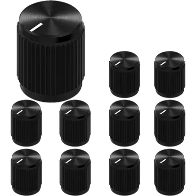 DaierTek 10PCS Guitar Effect Pedal Knob Metal Black Potentiometer Knob Anodized Aluminum Amp Pot