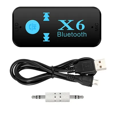 3 in 1 X6 Bluetooth-compatible 4.1 Audio Music Receiver Stereo Car Kit Adapter 3.5MM Aux Handsfree