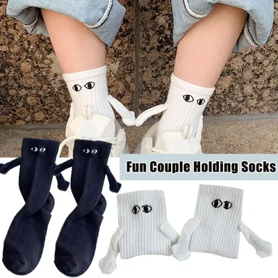 Fun Cartoon Hand-In-Hand Magnetic Holding Hands Socks Personalised Breathable Skin-Friendly