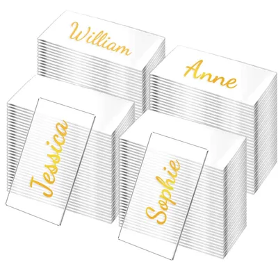 30/50Pcs Clear Acrylic Table Place Card Wedding Blank Rectangle Seating Cards Sign Guest Names Tag