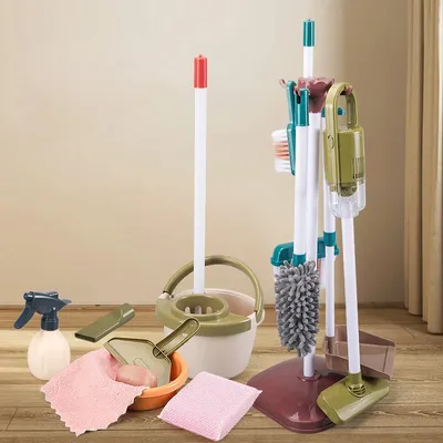 Children's Cleaning Tool Toys Pretend Play Cleaning Set and Sanitation Simulation Broom Vacuum