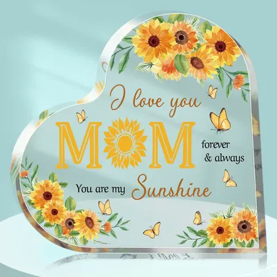 1Pc Mother's Day Birthday Gifts For Mom/mother Transparent Acrylic Heart Plaque Heart-shaped