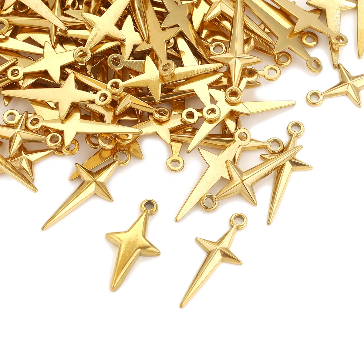 10pcs Stainless Steel Stars Charms For Jewelry Making Bracelet Necklace Star Pendant For DIY Earring Charms Finding Supplies