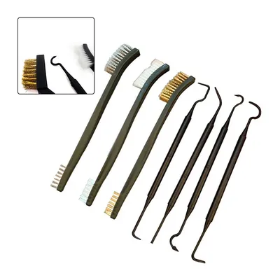 Multi-function Car Detailing Cleaning Tool Accessories Wire Brushes and 4 Nylon Picks Pick and Brush
