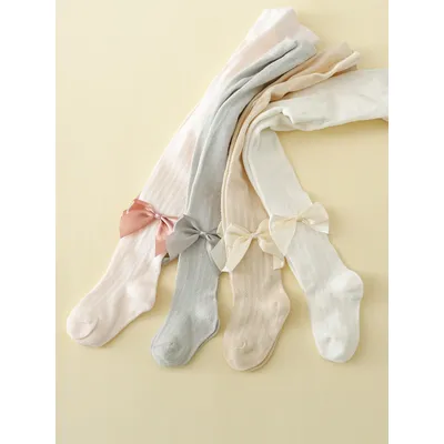 4pairs Toddler Girls Bow Decor Tights
