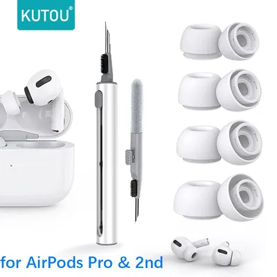 KUTOU Liquid Silicone Ear Tips 4 Pairs forfor Airpods Pro and Airpods Pro 2nd Generation Noise