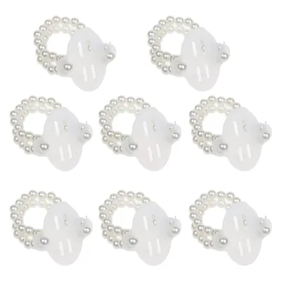 8 Pieces Stretch Pearl Wedding Wristband Corsage Accessories Handmade DIY Elastic Corsage Bands