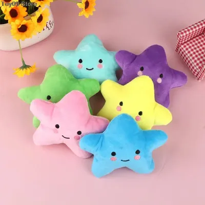 1 PACK Dog Plush Toys Mini Star Soft Plush Cloud Sounding Toy Colorful Plush Stuffed Doll Gift Pet