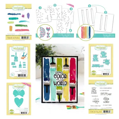 Scrapbooking & Stamping Paint the Town Metal Cutting Dies Drawing Brushstrokes Layering Stencils Stamps DIY Embossing Template