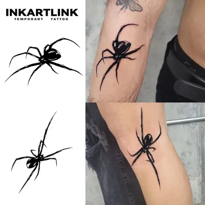 Spider temporary tattoo sticker, magic tattoo, herbal juice tattoo, lasting 1-2 weeks, realistic fake tattoo