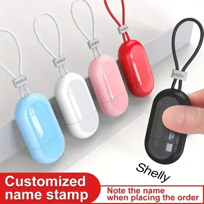 1pc Customized Personal Name Stamp Black/white/red/blue/pink Handwritten Signature Seal Engraving
