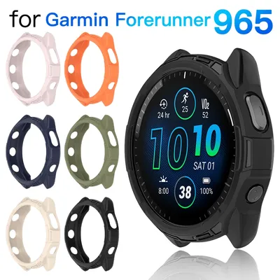 Silicone Case for Garmin Forerunner 965 Flexible Soft Shell Protective Bumper for Garmin 965 Cover