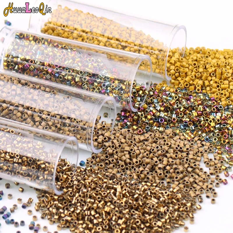 10g/Tube 1.3*1.6mm Generic Japanese Metallic Color Glass Beads 11/0 Loose Spacer Seed Beads for Jewelry Making DIY Sewing