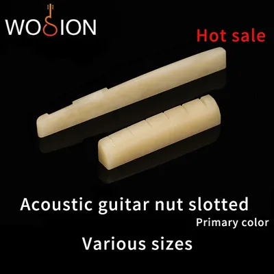 Wosion Bovine bone primary color Acoustic and Classical guitar nut slotted, upper and lower nuts
