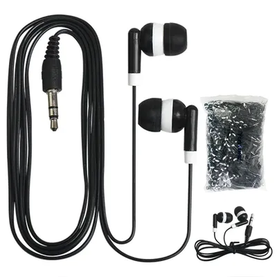 100pcs Low Cost Earphones Disposable 3.5MM In Ear Wired Stereo Earphone for Museum School Library