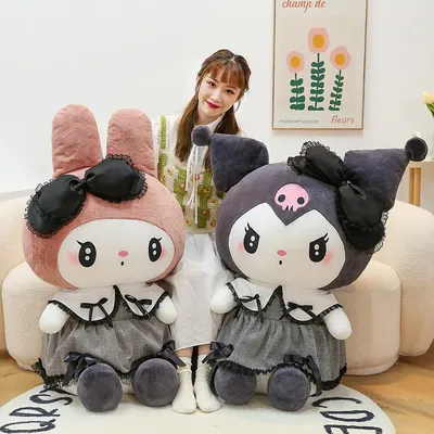 Oversized Sanrio Hello Kitty Kuromi Melody Stuffed Toys Soft Throw Pillow Plush Dolls Kids Birthday