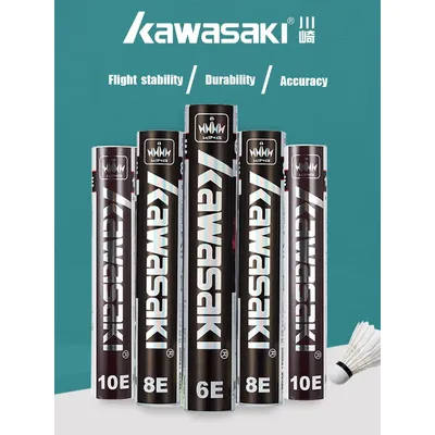 Kawasaki Badminton Shuttlecock for Clubs & Training Racquet Sport 6E/8E/10E Badminton Feather