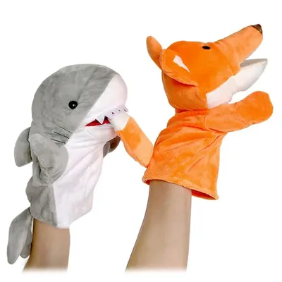 Animal Hand Finger Puppet Plushed Doll Educational Baby Toys Fox Bear Simulator Soft Stuffed Toys