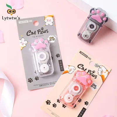 1 Piece Lovely Kawaii Transparent Cute Cat Claw Stationery Office School Supply Gift Corrector Novel