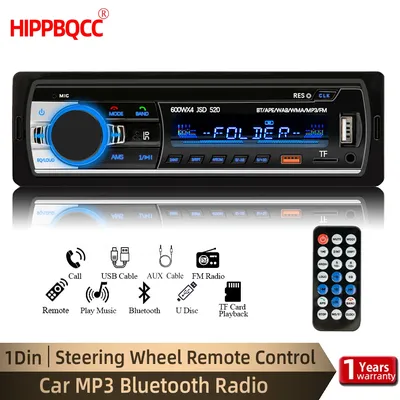 HIPPBQCC Car Radio 1din MP3 Player Digital Bluetooth Car Stereo Player FM Radio Stereo Audio Music