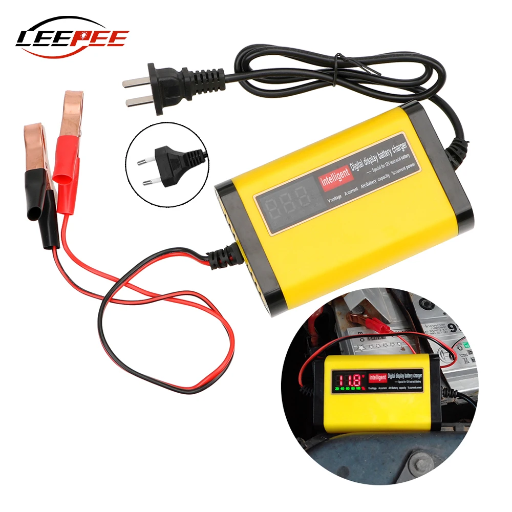 Smart Digital Car Battery Charger Fast Quick Charging Diagnostic Tools 12V Automatic Protector Motorcycle Motorcycle Accessories