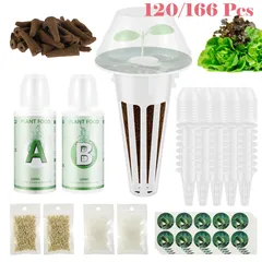 166/120Pcs Seed Pod Kit Reusable Hydroponic Pods Kit Indoor Hydroponic Growing System Clear Plant Pod Kit Garden Accessories