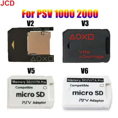 JCD 1pcs For PSVita PSV 1000 2000 Game SD Card Slot Adapter Version V2 V3 V5 V6 SD2VITA For PS Vita Memory TF Card Slot