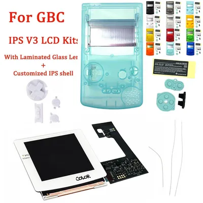 2021 White IPS V3 Pre Laminated LCD Kits for GBC Highlight Backlight IPS LCD Screen kits with Custom