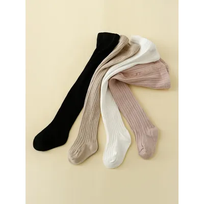 4pairs Toddler Girls Solid Tights