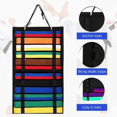 Martial Arts Belts Organizer Karate Belt Display Holder Durable Rack Wall Hanging Taekwondo Belt