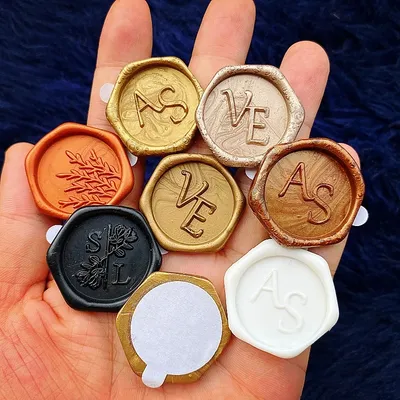 Personalize Wedding Wax Seal Stickers For Your Logo or 2 Letters With Self-adhesive Monogram Wax