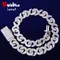 Bubble Letter 20MM Baguette Choker Necklace for Men 8 Cuban Link Chain Micro Pave Cubic Zirconia Hip