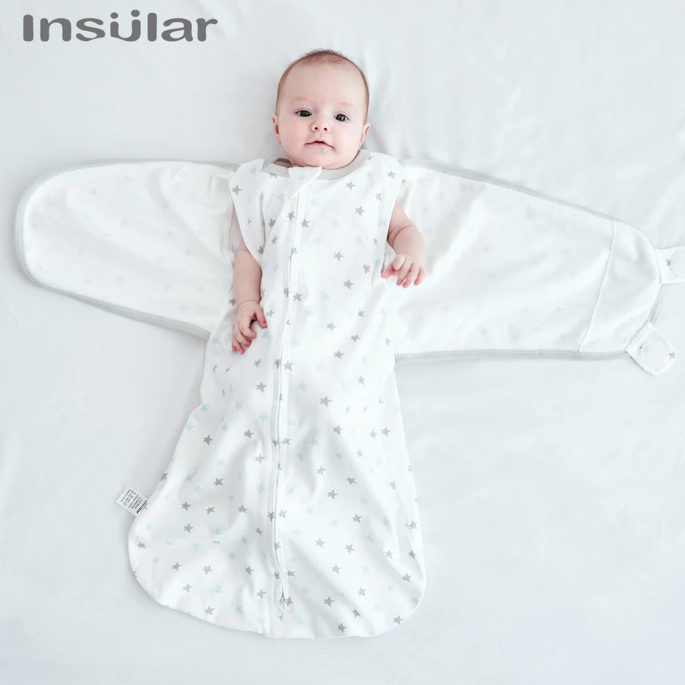 Insular Anti Startle Baby Four Seasons Pure Cotton Thin Anti Kicking Quilt Baby Single Layer Swaddling Towel