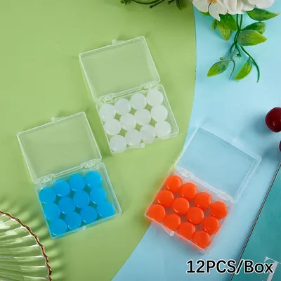 12PCS Silicone Ear Plug Reusable Silicone Wax Earplugs Swimming Moldable Earplugs Noise Reduction