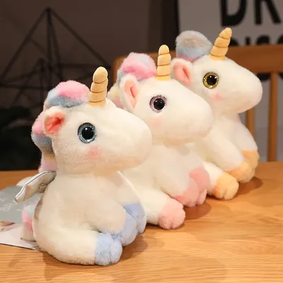 1Pcs 25CM Colourful Unicorn Plush Toys Cute Cartoon Animals Soft Stuffed Dolls Kids Holiday Gift