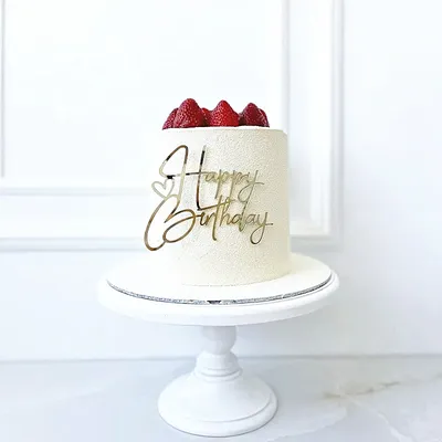 New Happy Birthday Cake Toppers Gold Acrylic Birthday girl Kids Birthday Party Cake Topper Dessert