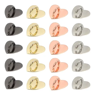 20Pcs Heart Shape Phone Strap Buckle Alloy Tassel Hook Mobile Holder Diy Phone Case Accessories Cell