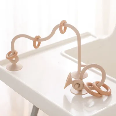 New Kids Wooden Ring Soft Silicone Teether Toys Infant Teething Chewing Toys Baby Accessories