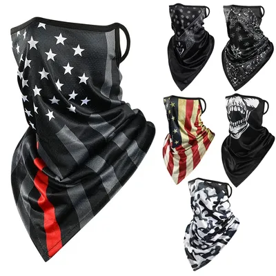 Camouflage Bicycle Motorcycle Ice Silk Face Mask Breathable Men Balaclava Mask Skull Summer Anti-UV