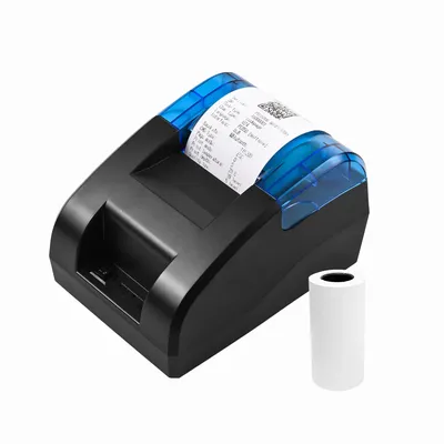 58mm Thermal Receipt Printer Desktop USB BT Wireless Printer Barcode Logo Printing with 1 Roll Paper