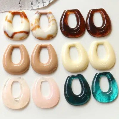 5pcs Korea ink smudge geometric hollow circle diy resin accessories Earrings For DIY Jewelry Making