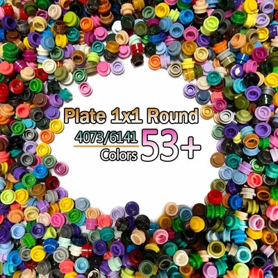Round Plate 1x1 DIY Pixel Art Remix Painting 53+ Colors Building Block MOC Parts Brick Mosaic Maker
